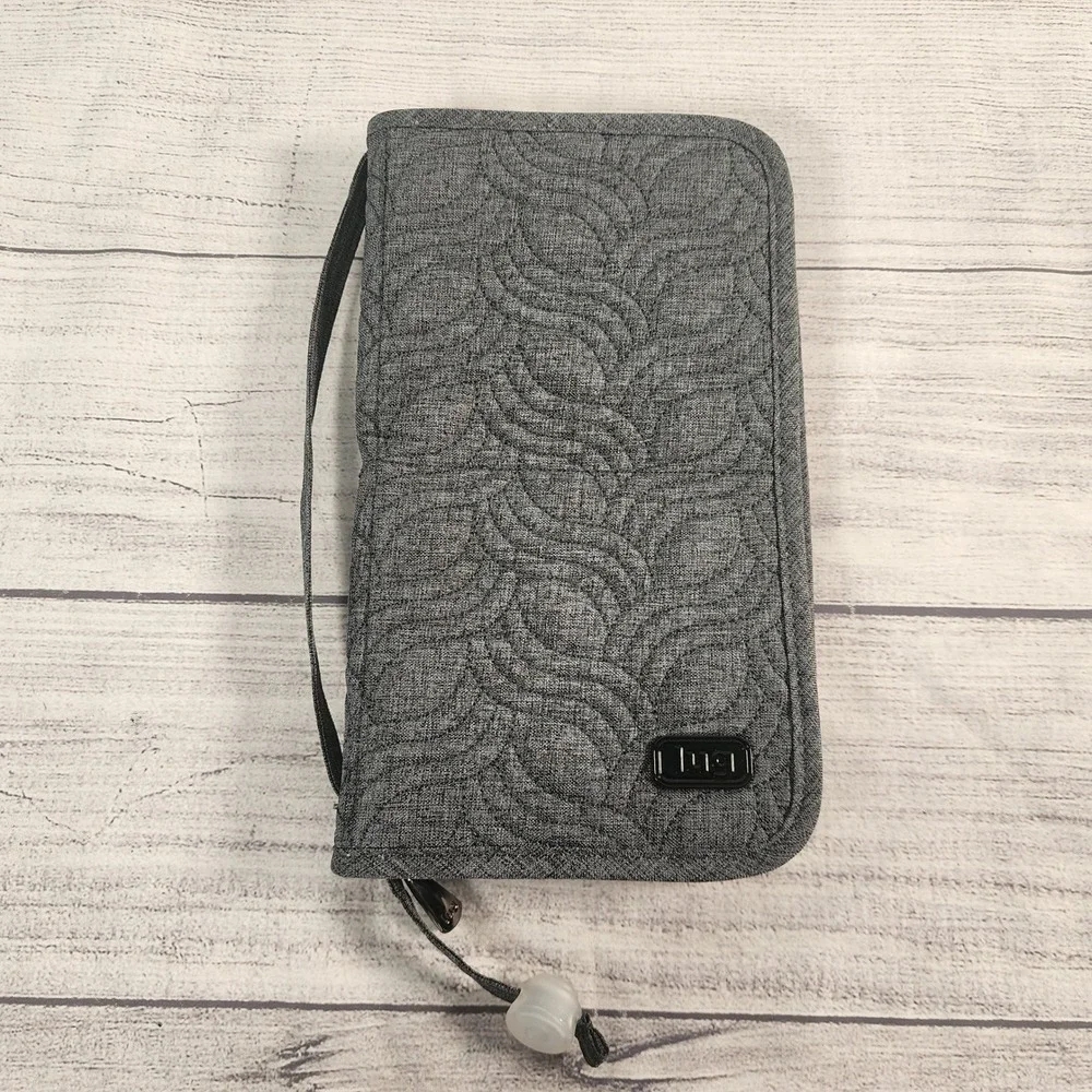 Lug Sleeper XL Jewelry Organizer Travel Case Heather Gray Quilted Paisley